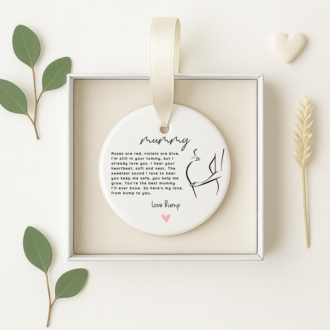 Mummy To Be Love Bump Ceramic Ornament