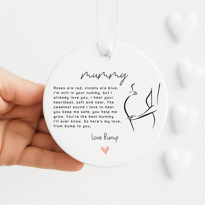 Mummy To Be Love Bump Ceramic Ornament