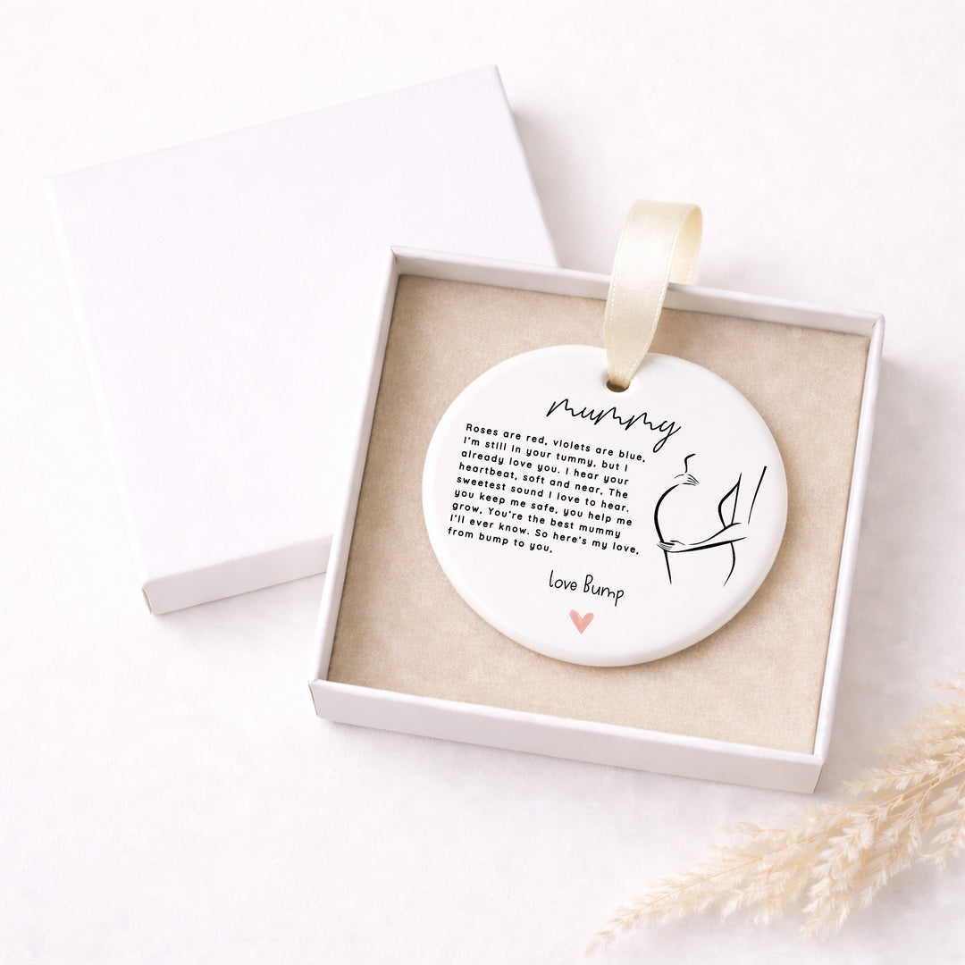 Mummy To Be Love Bump Ceramic Ornament
