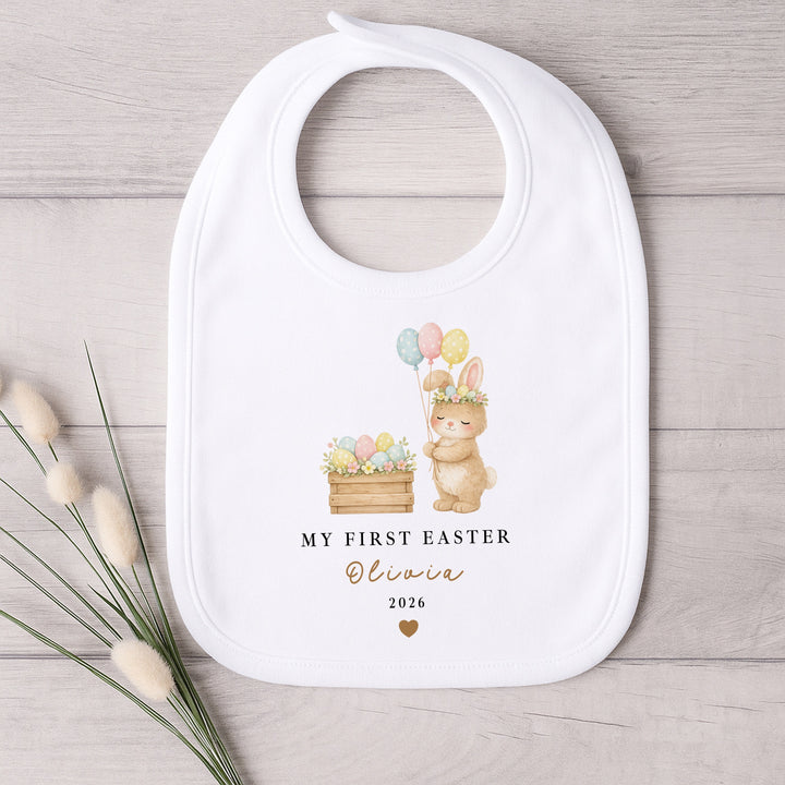 Personalised Bunny Balloons My First Easter Baby Grow, Vest or Bib