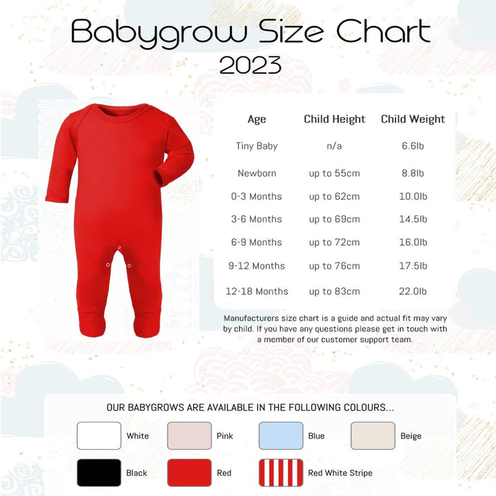 Sweet Dreams First Christmas Personalised Red Baby Grow 2023