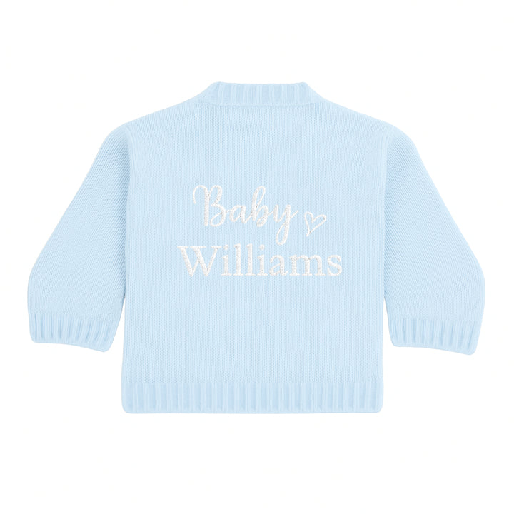 Personalised Embroidered Baby Name Knitted Cardigan