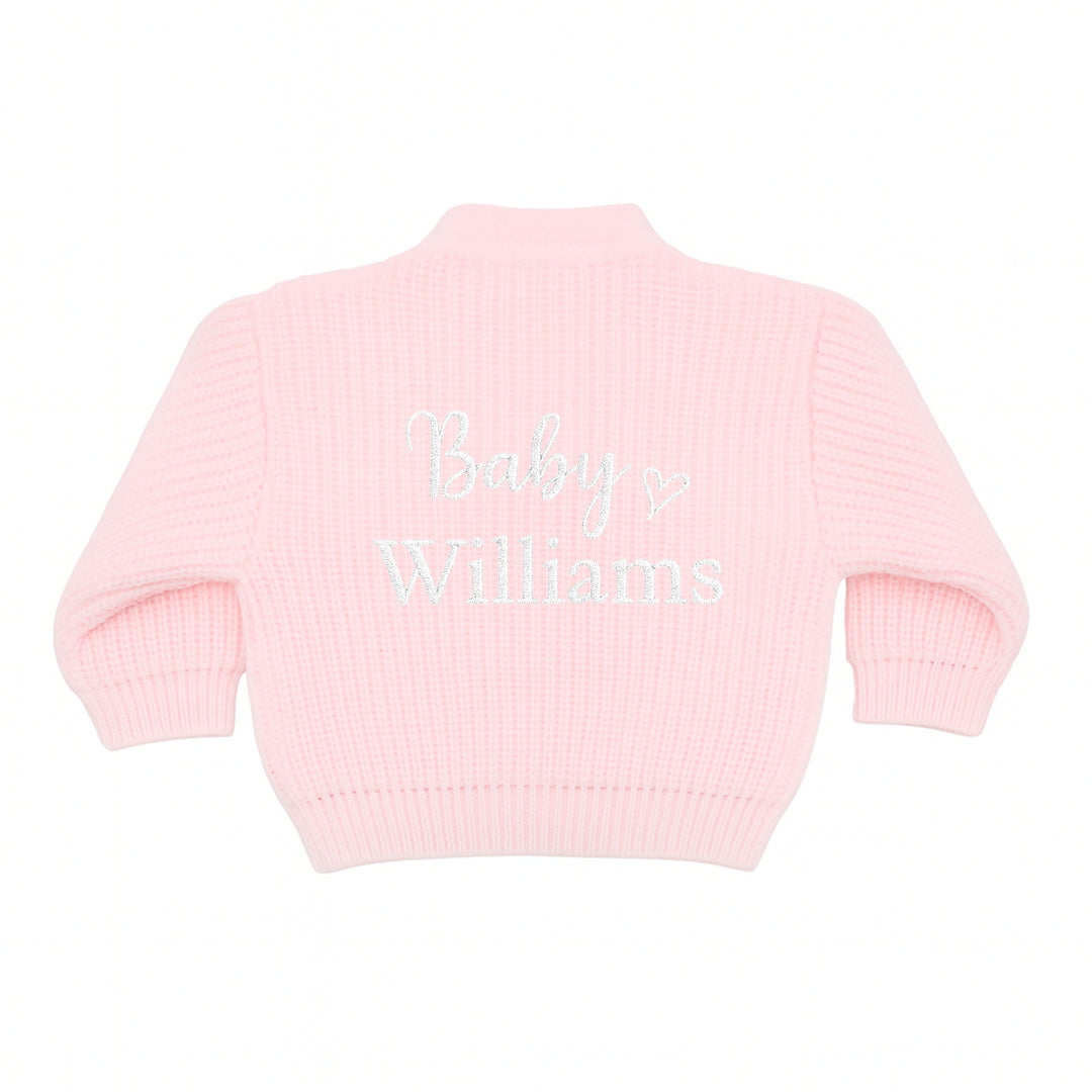 Personalised Embroidered Baby Name Knitted Cardigan