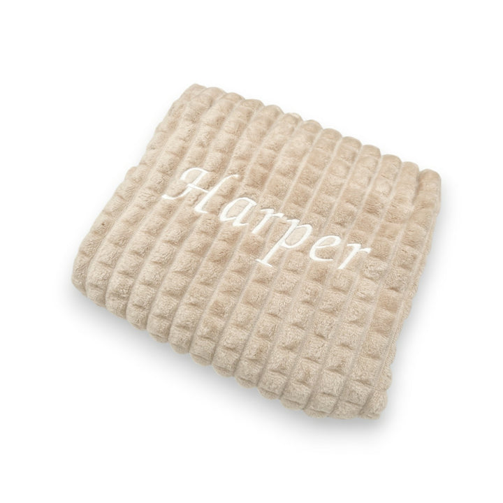 Unisex Beige Blanket and Teddy Personalised Gift Hamper Set