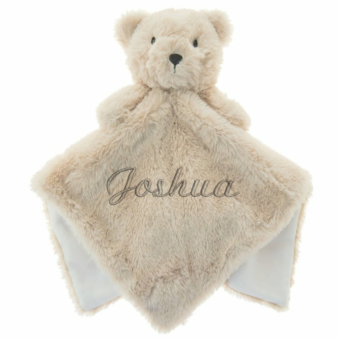 Personalised Unisex Embroidered Beige Blanket, Comforter or Gift Set