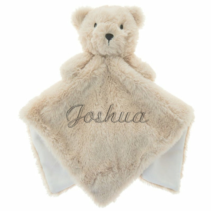 Personalised Unisex Embroidered Beige Blanket, Comforter or Gift Set