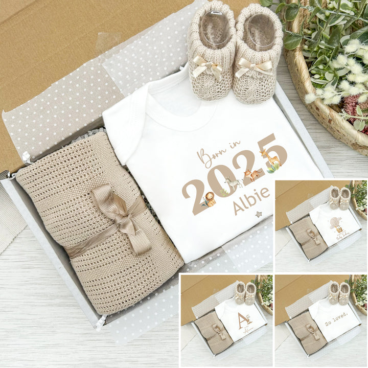 Personalised Unisex Beige Clothing Hamper Set