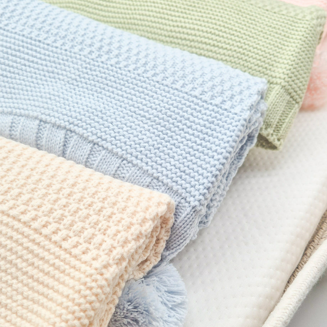 Personalised Embroidered Knitted Baby Blanket