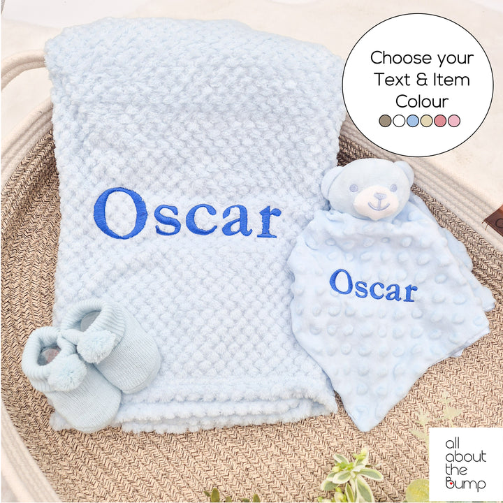 Personalised Boys Embroidery Blanket With Optional Comforter