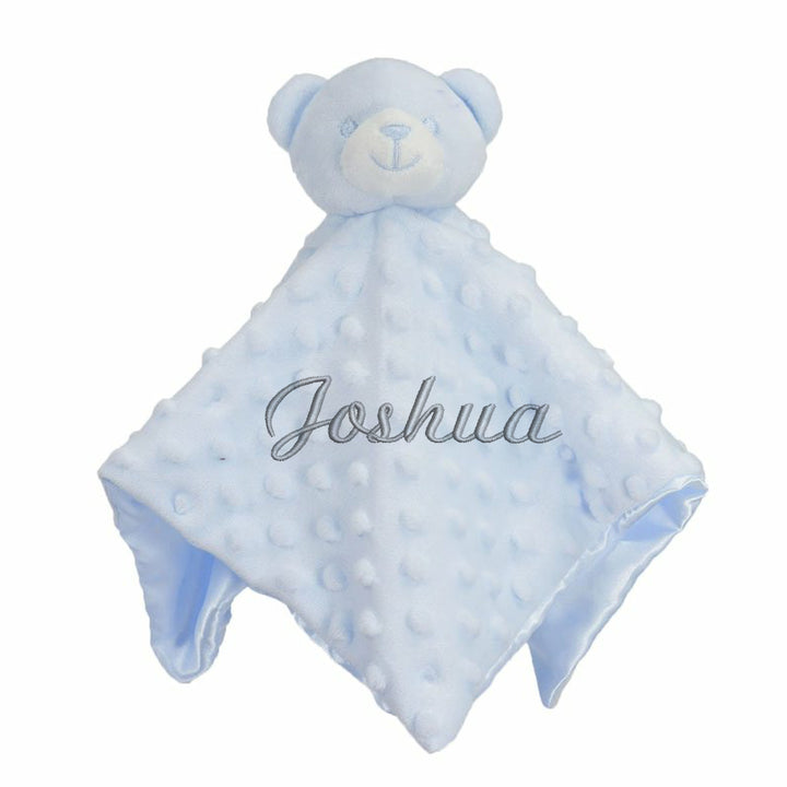 Personalised Boys Embroidered Blue Blanket, Comforter or Gift Set