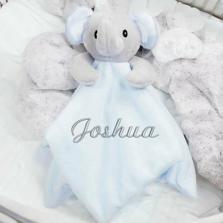 Personalised Boys Embroidered Blue Blanket, Comforter or Gift Set