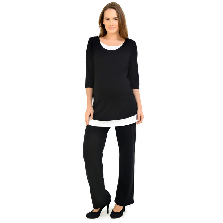 Black Maternity Bootcut Trousers (Over-the-Bump)