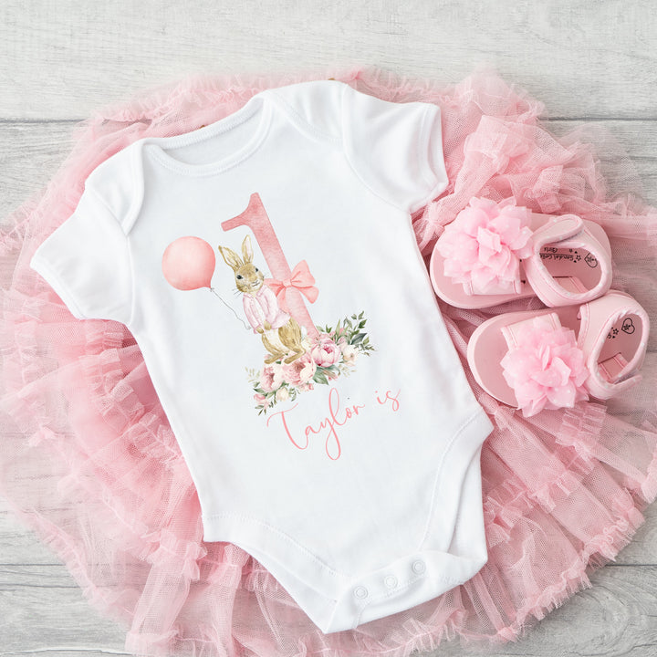 Personalised Birthday Pink Rabbit Vest