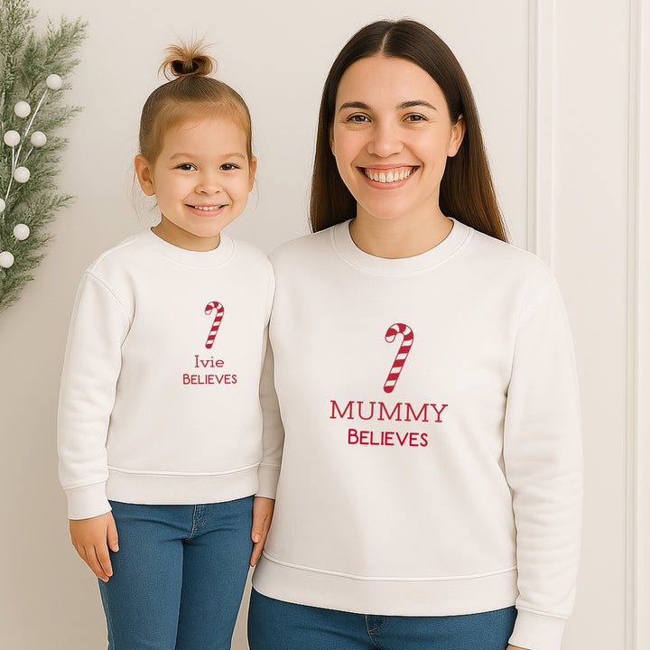 Personalised Candy Cane Family Matching Sweatshirts