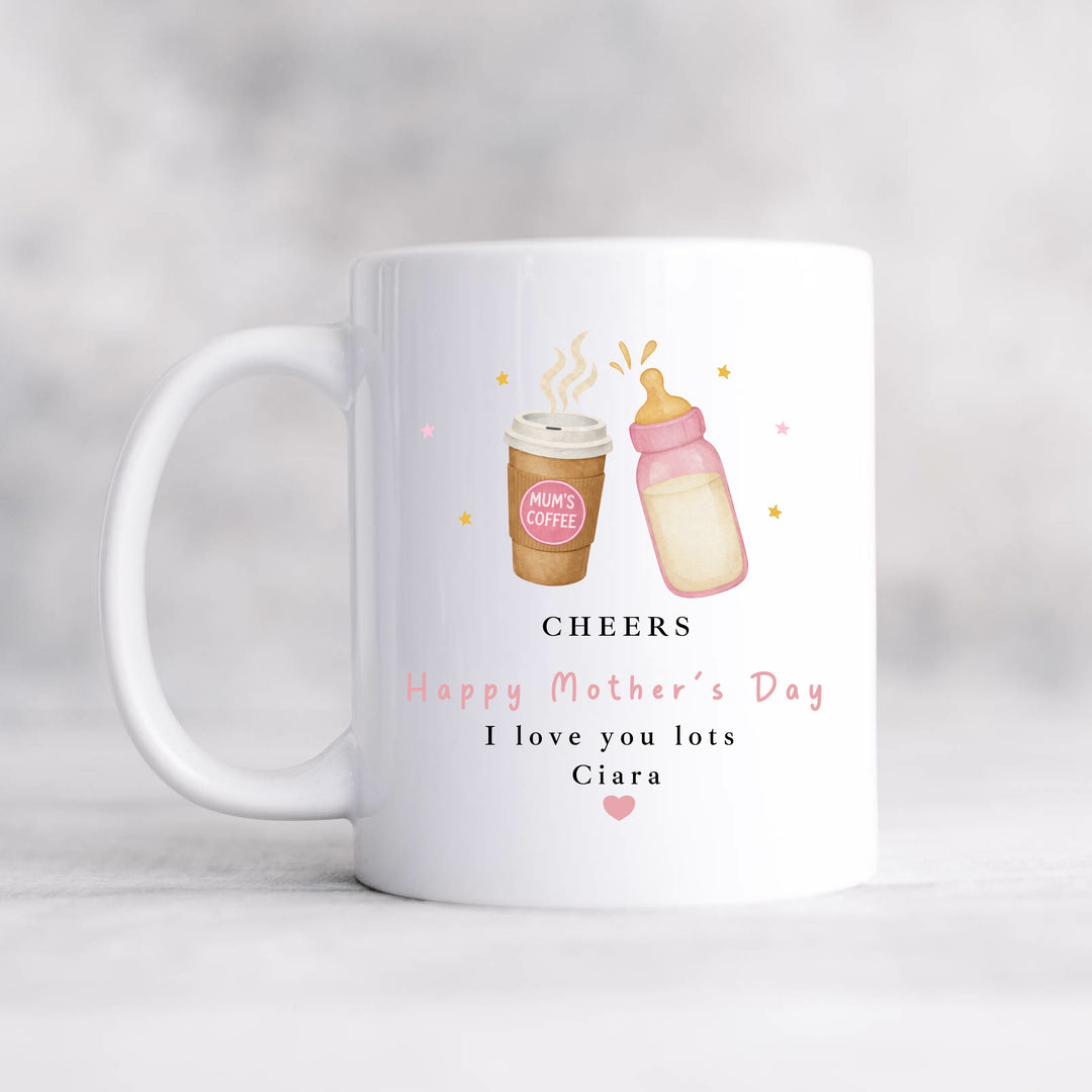 Personalised Pink Cheers Happy Mother's Day Mug
