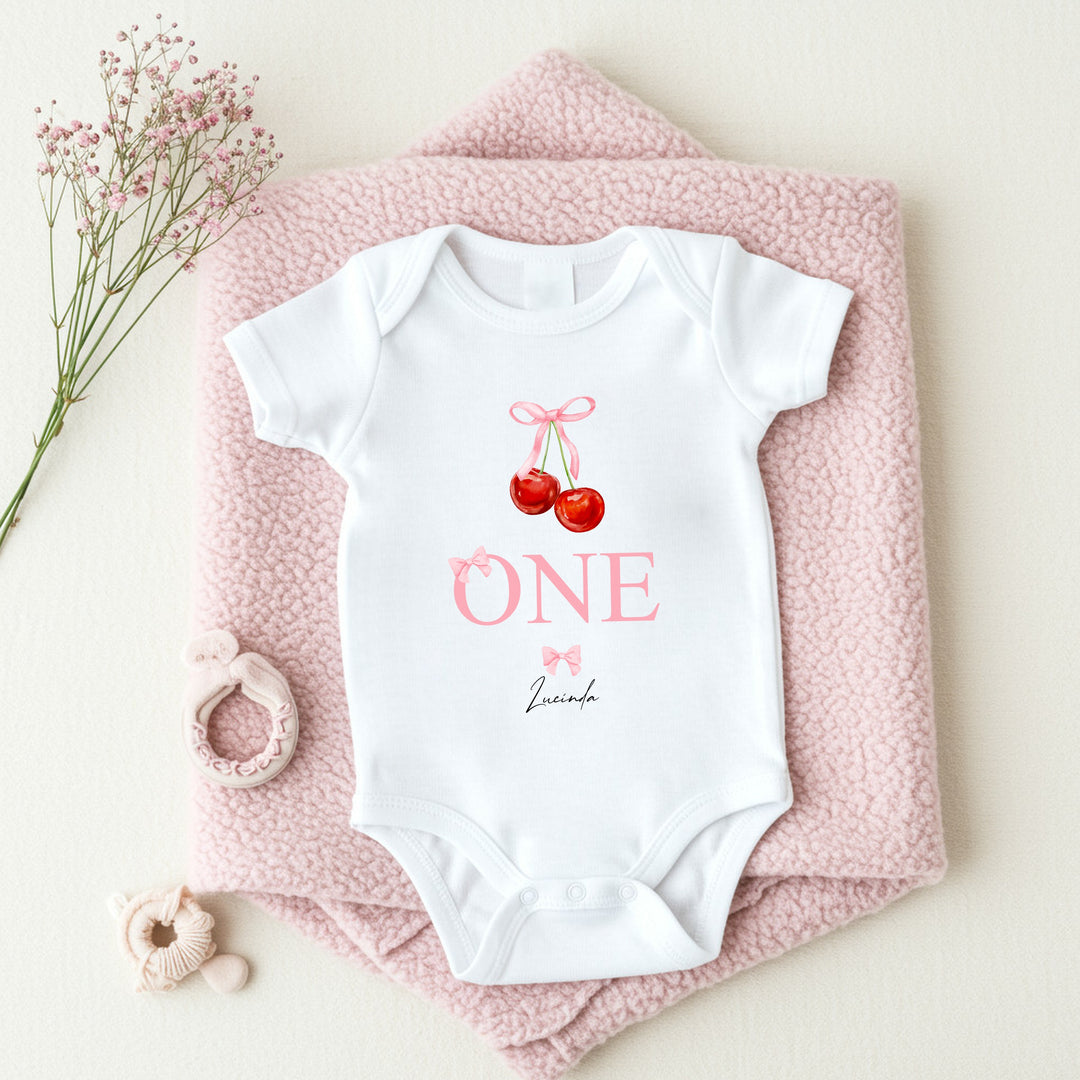 Personalised Red Cherries Birthday Vest
