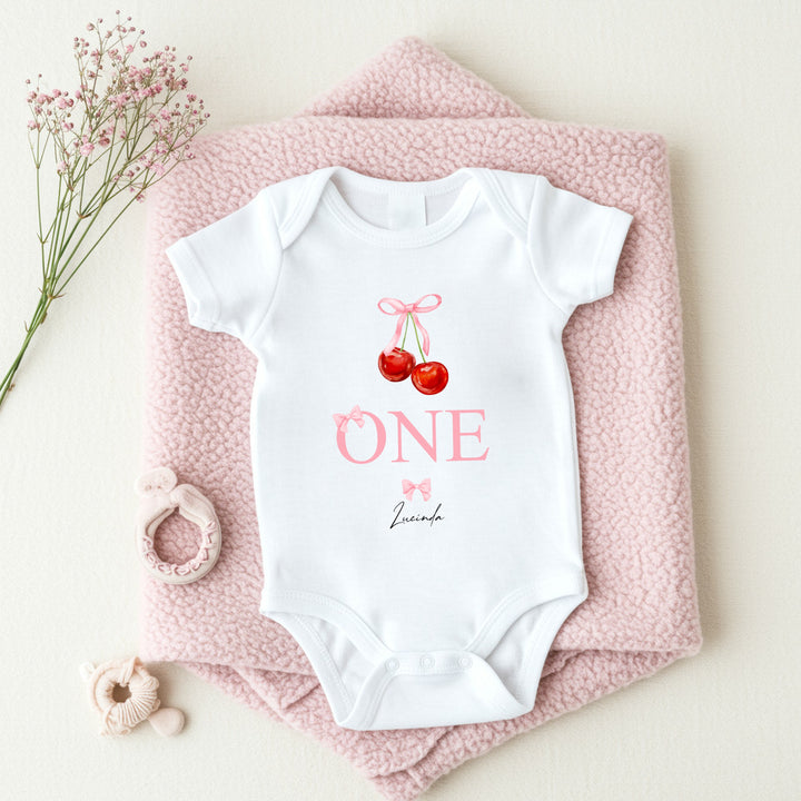 Personalised Red Cherries Birthday Vest