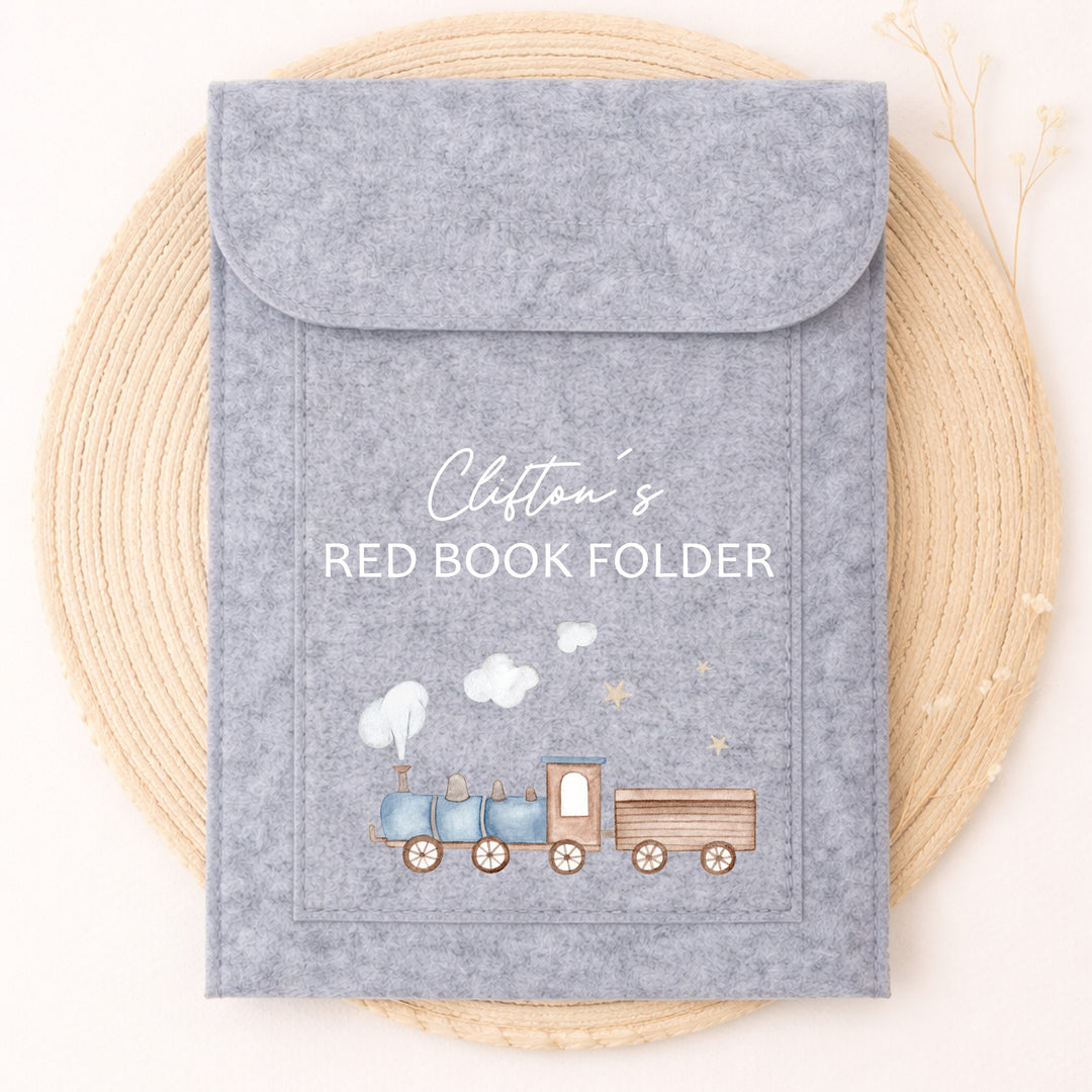 Personalised Blue Trains Red Book Cover
