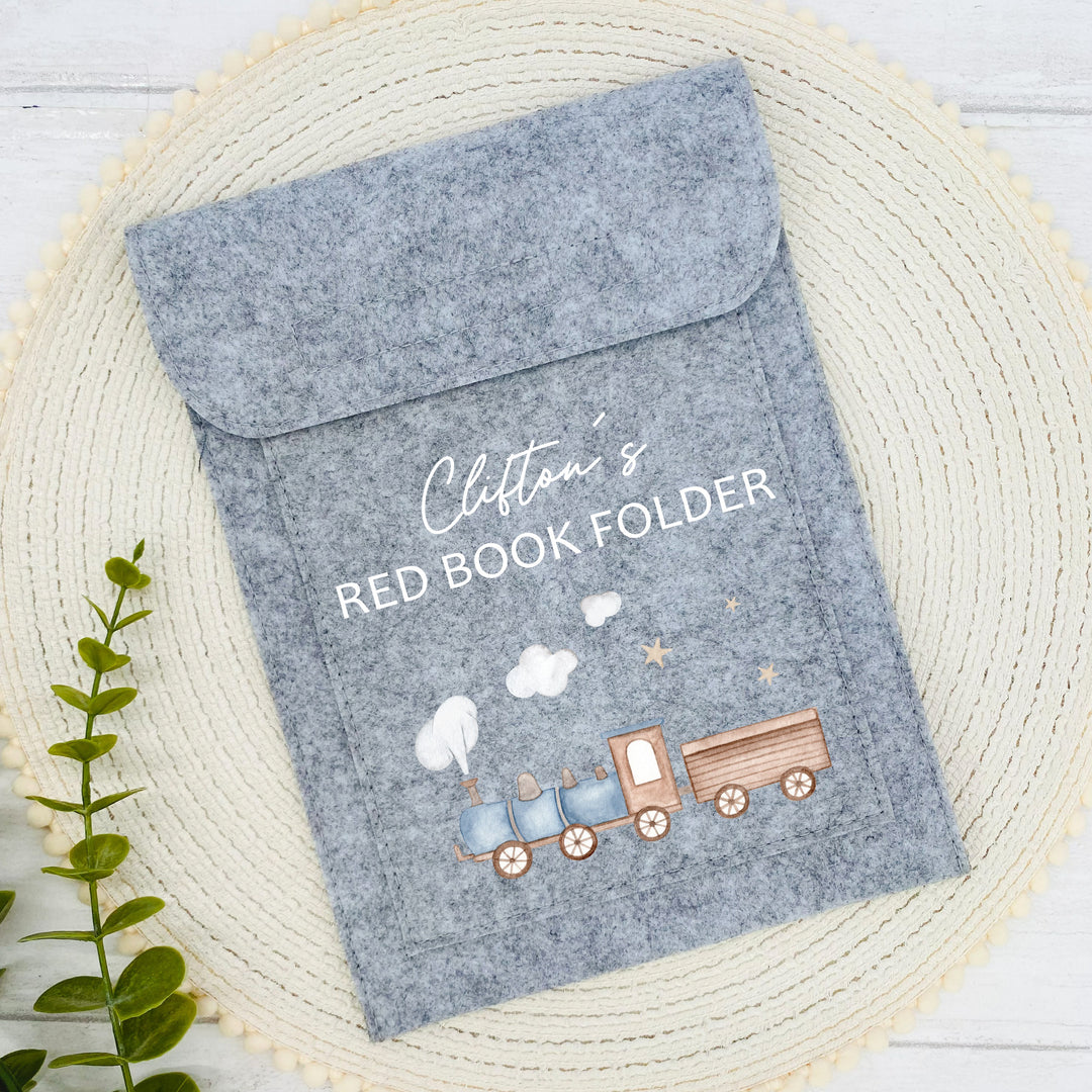 Personalised Blue Trains Red Book Cover