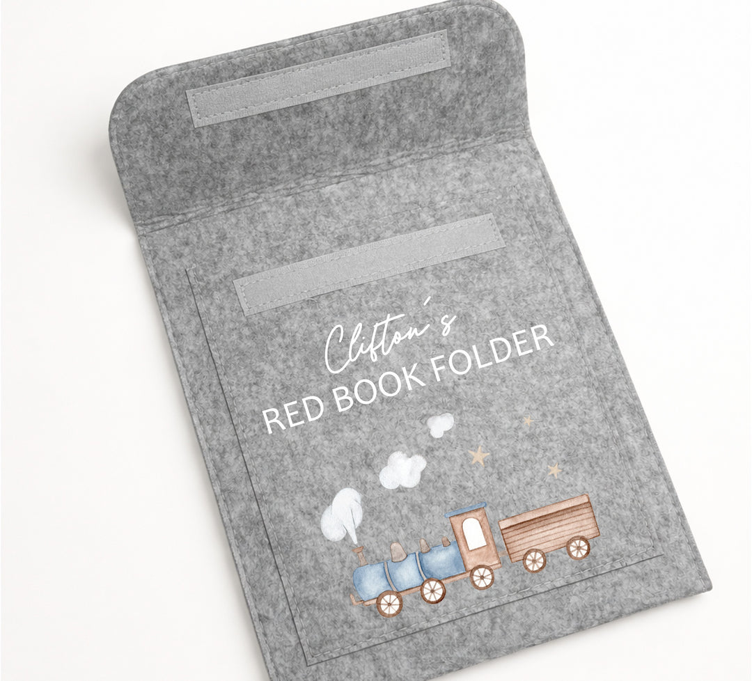 Personalised Blue Trains Red Book Cover