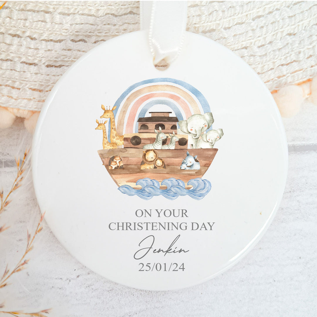 Personalised My Christening Day Boat Ceramic Ornament