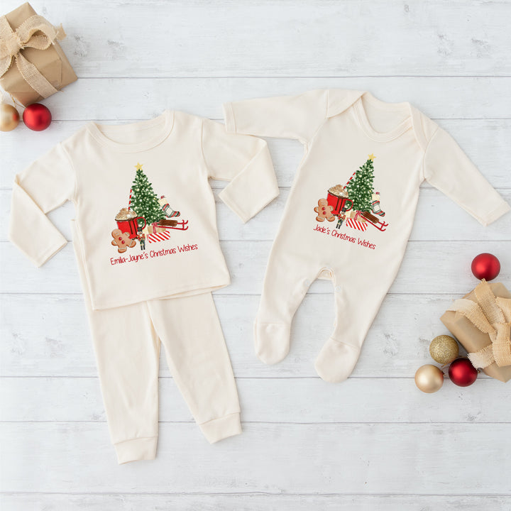 Personalised Classic Christmas Sibling Matching Pyjama/Babygrow