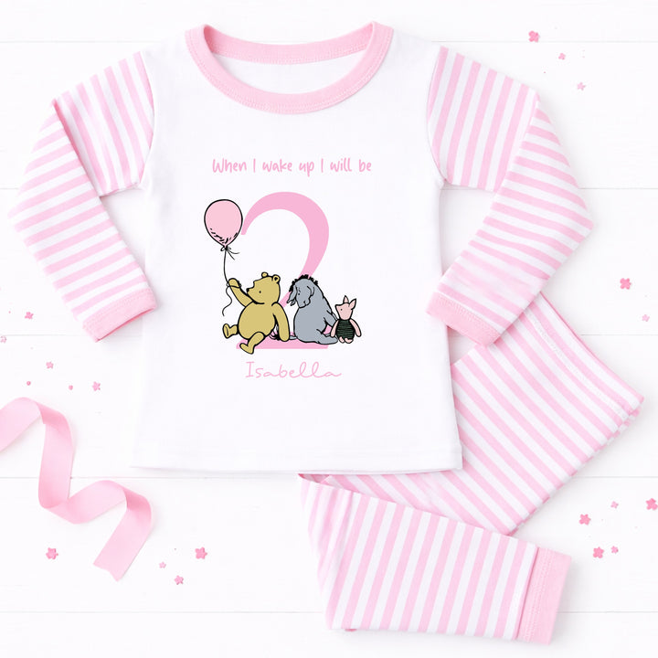 Personalised Pink Pooh Bear 2nd Birthday Pyjamas