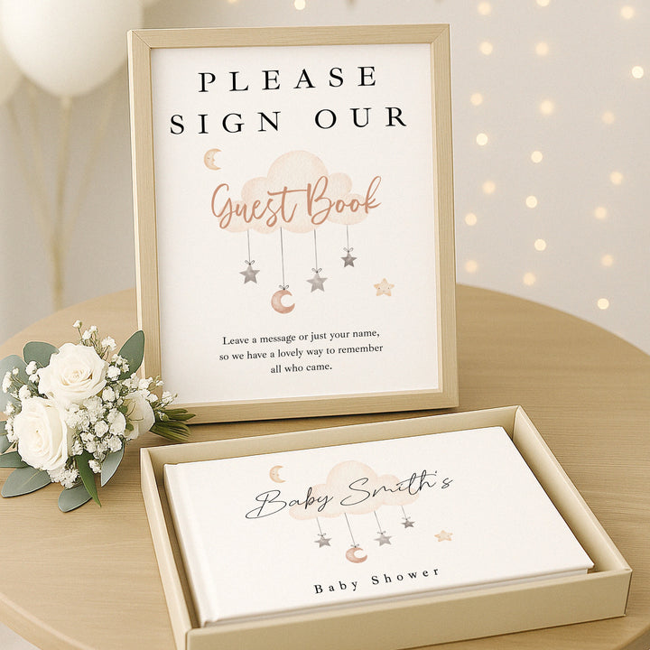 Personalised Clouds Baby Shower Guest Book