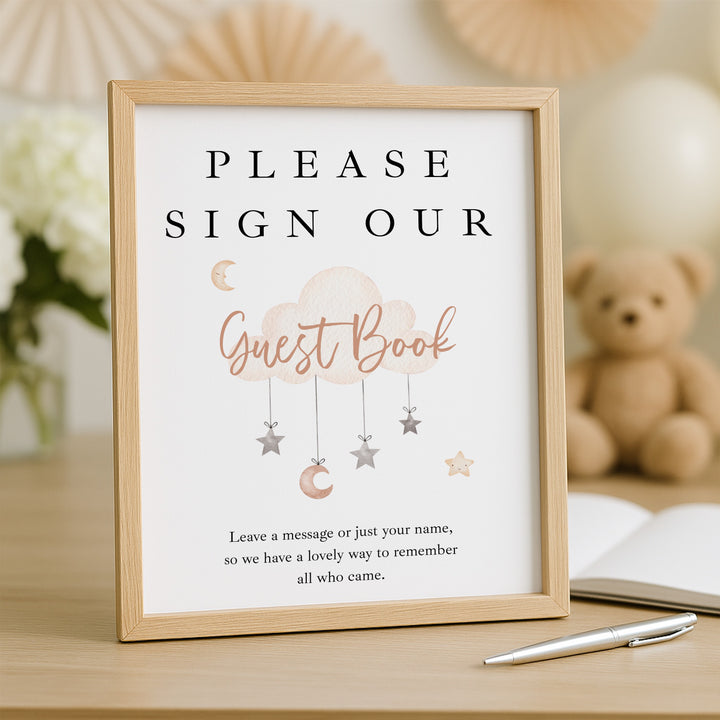 Personalised Clouds Baby Shower Guest Book