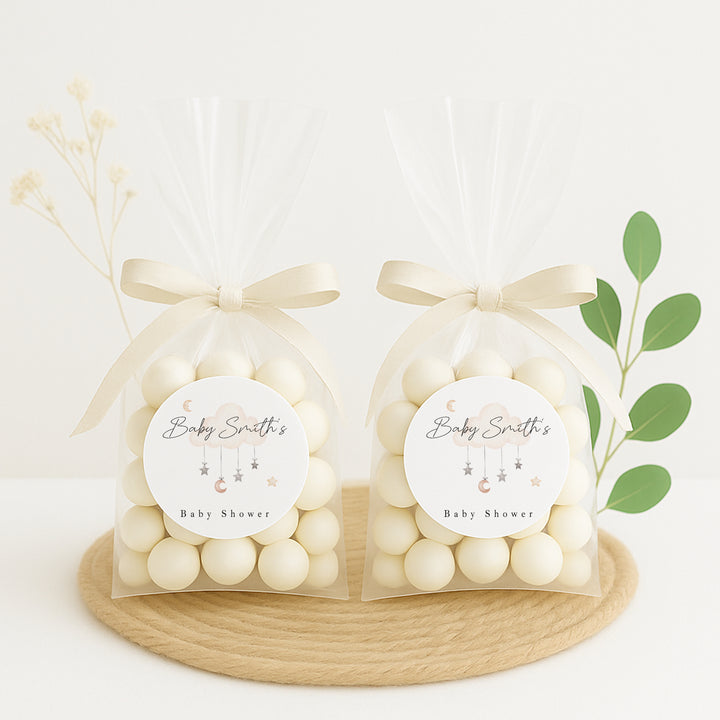 Personalised Clouds Baby Shower Stickers