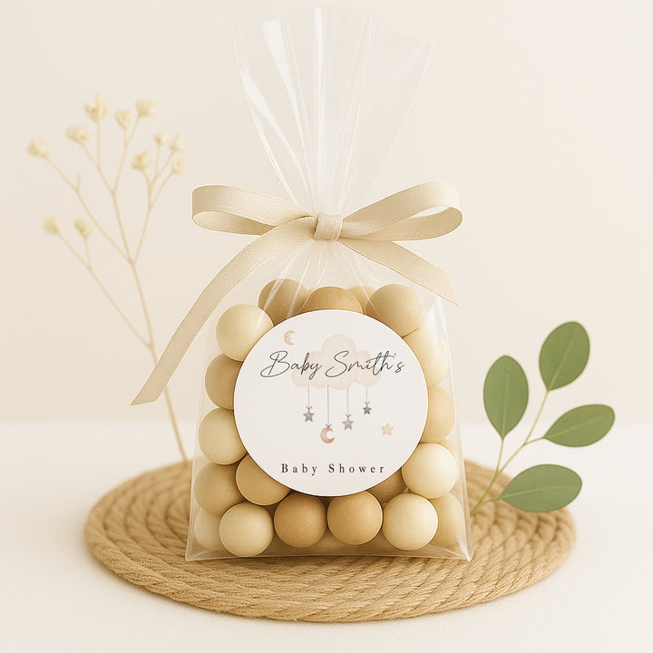 Personalised Clouds Baby Shower Stickers