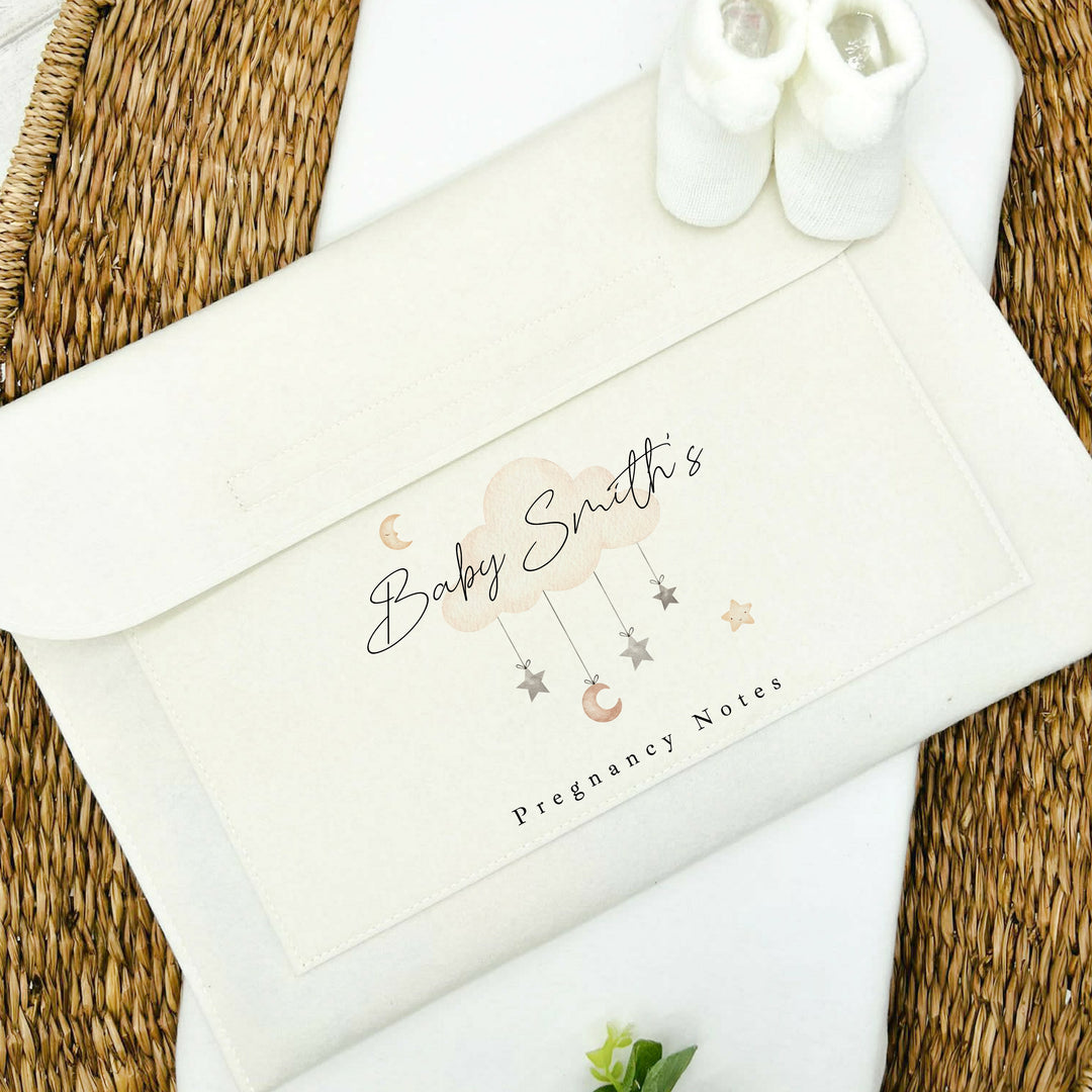 Personalised Clouds Pregnancy/Maternity Notes Baby Folder