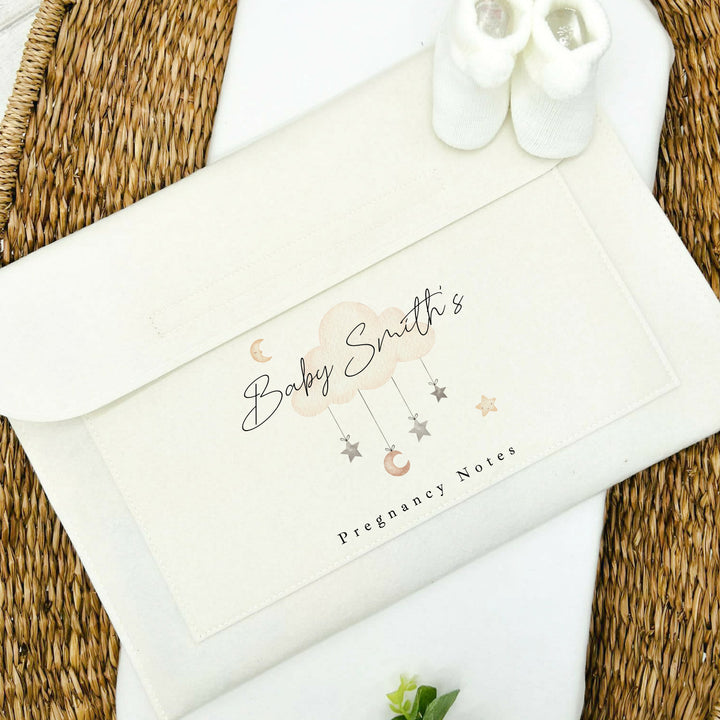 Personalised Clouds Pregnancy/Maternity Notes Baby Folder