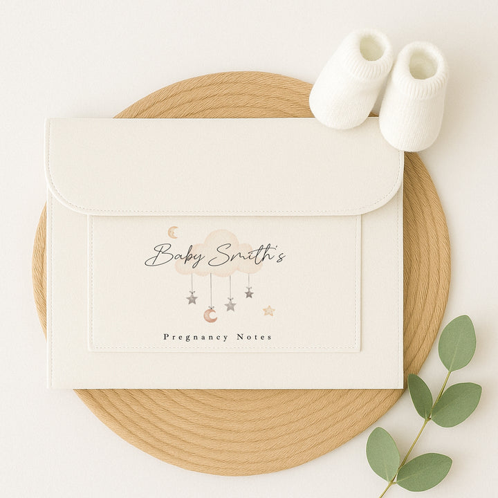 Personalised Clouds Pregnancy/Maternity Notes Baby Folder