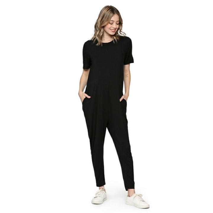 Key Hole Maternity Jumpsuit With Side Pocket