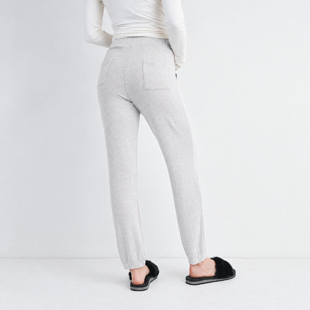 Light Grey Maternity Soft Knit Over Belly Lounge Jogger