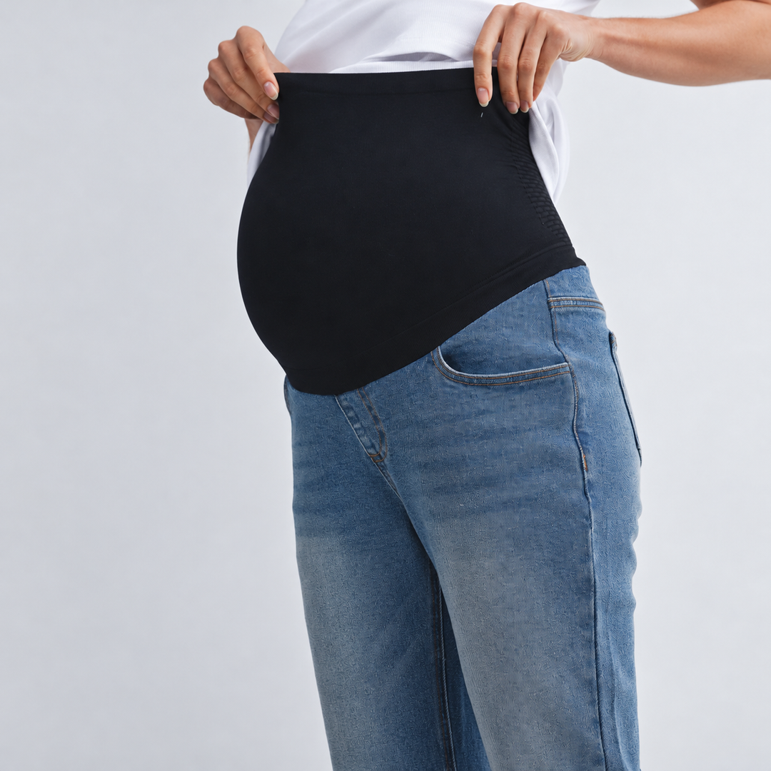 Maternity Straight Leg Jeans with Over the Belly Panel