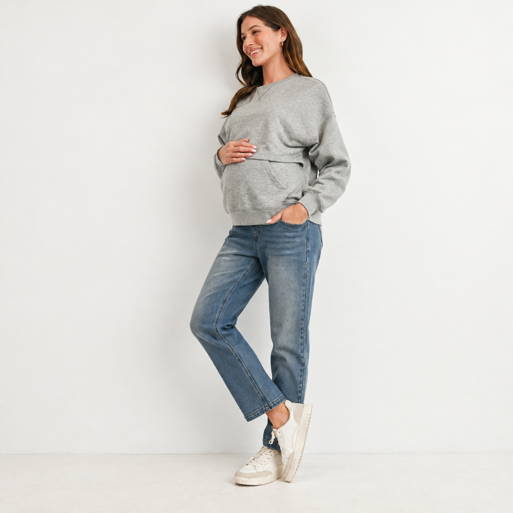Maternity Straight Leg Jeans with Over the Belly Panel