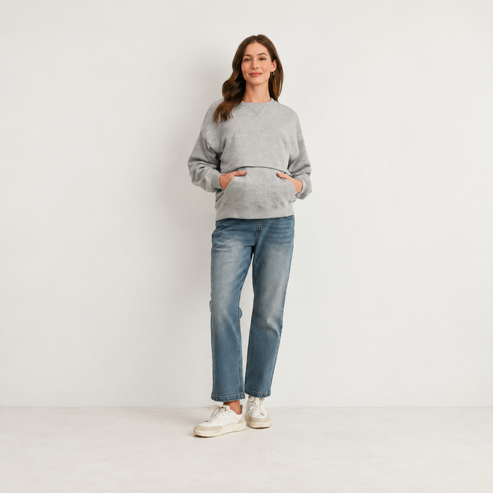 Maternity Straight Leg Jeans with Over the Belly Panel