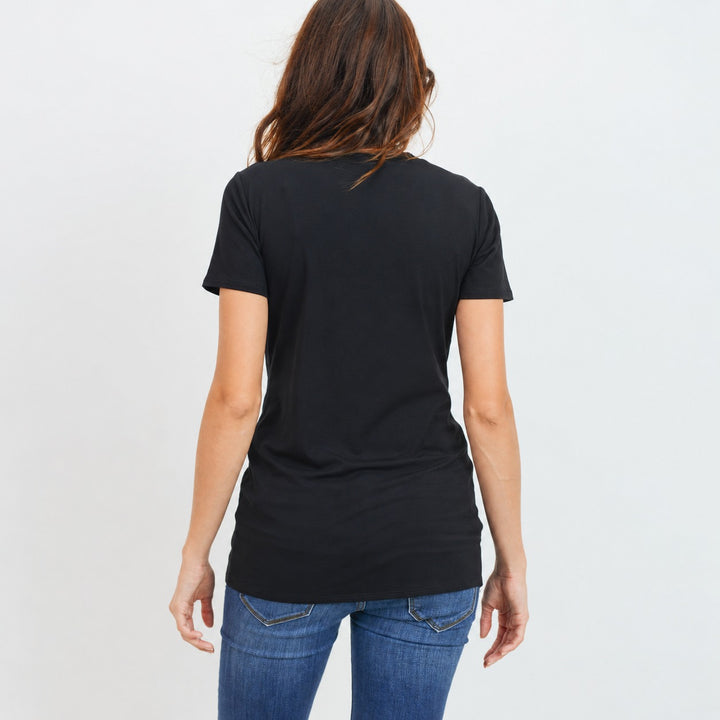 Maternity Black Crew Neck T-Shirt