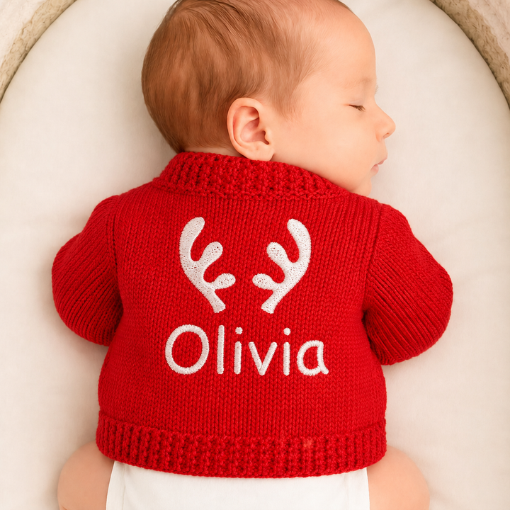 Personalised Reindeer Christmas Cardigan