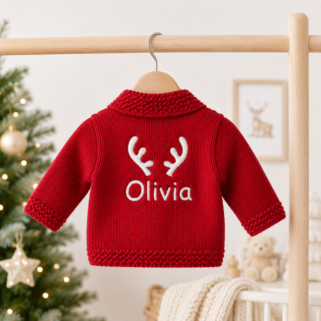 Personalised Reindeer Christmas Cardigan