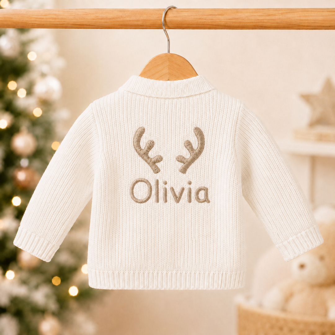 Personalised Reindeer Christmas Cardigan