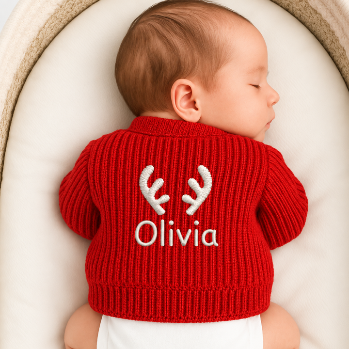 Personalised Reindeer Christmas Cardigan