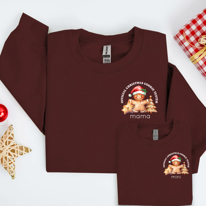 Personalised Christmas Cookie Tester Matching Sweatshirts