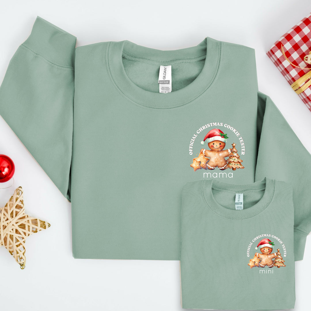 Personalised Christmas Cookie Tester Matching Sweatshirts