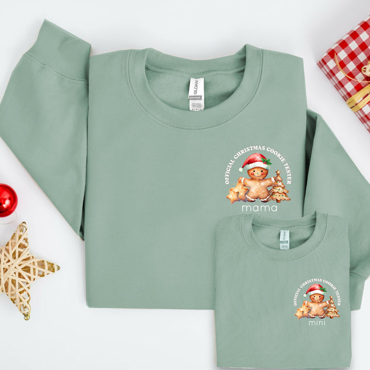 Personalised Christmas Cookie Tester Matching Sweatshirts