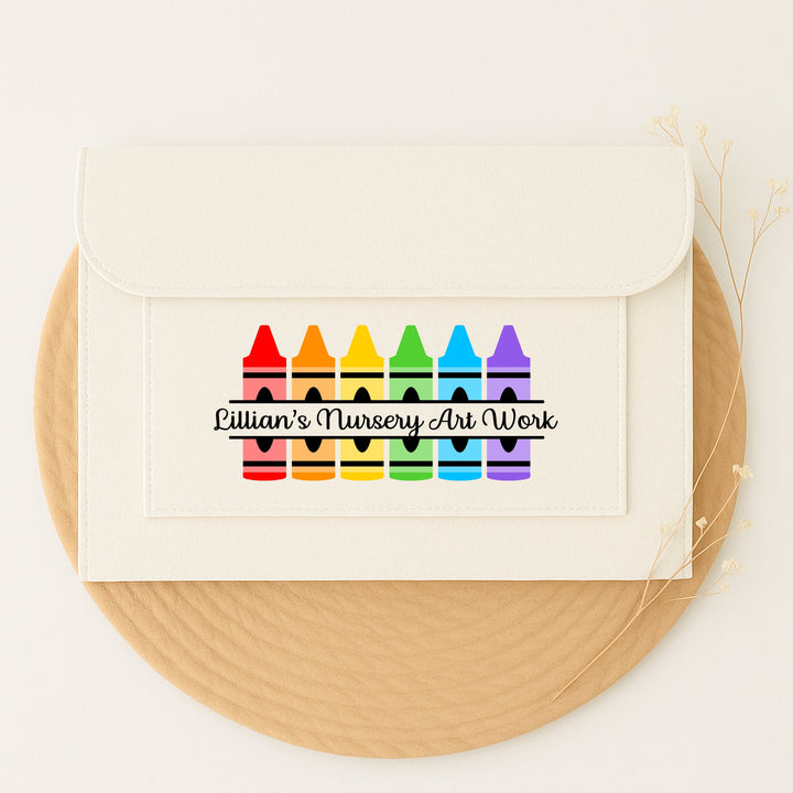 Personalised Crayon Nursery Artrwork Folder