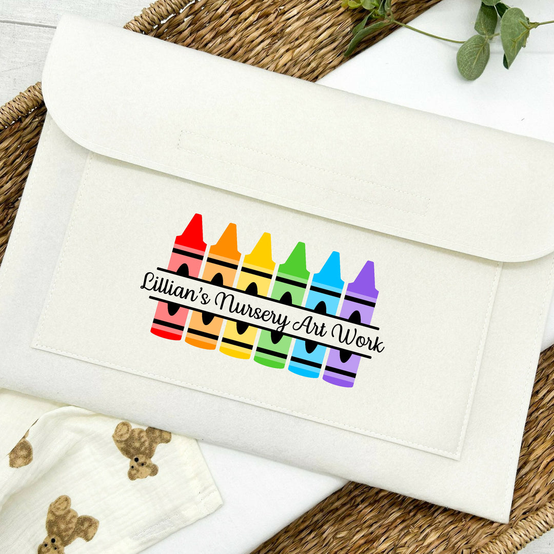 Personalised Crayon Nursery Artrwork Folder