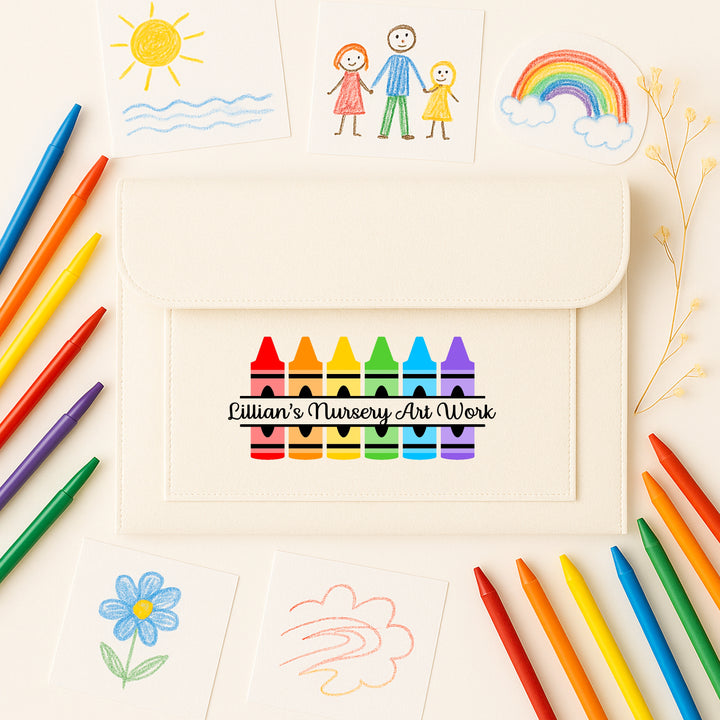 Personalised Crayon Nursery Artrwork Folder